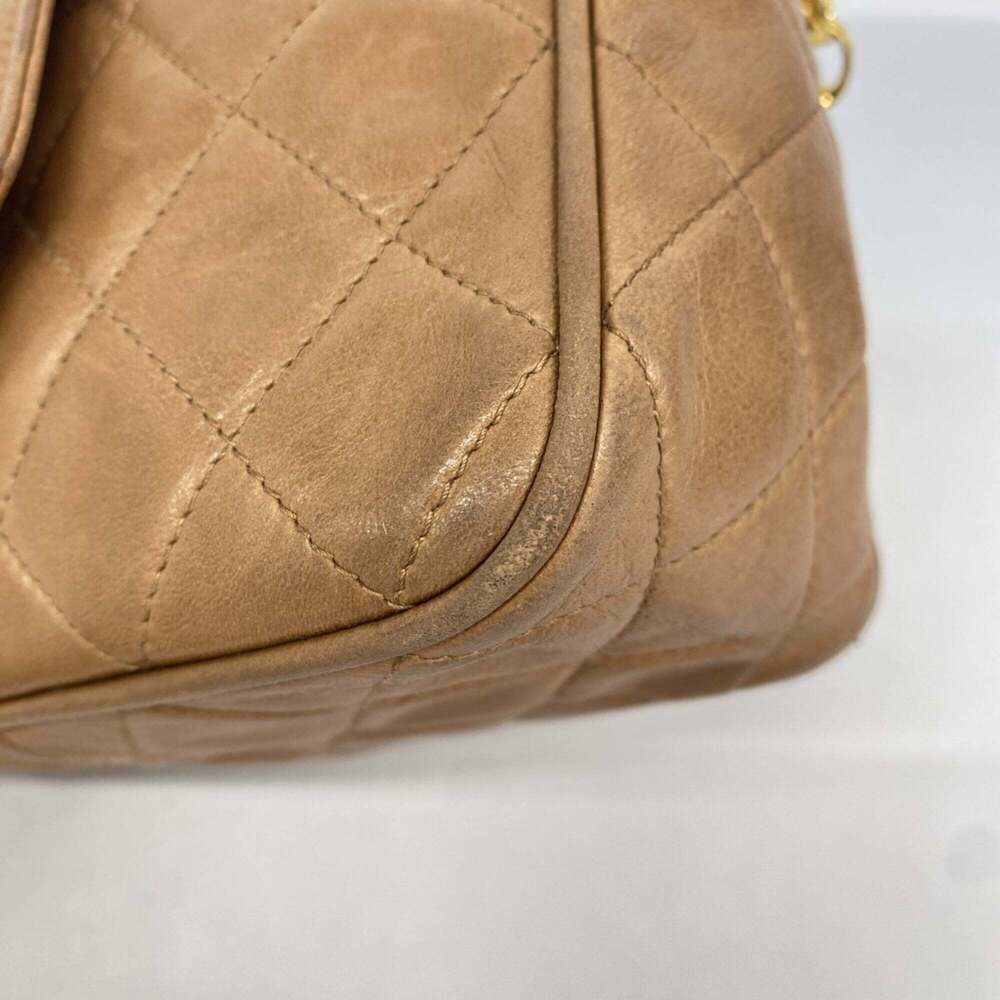 CHANEL Brown Lambskin Leather Shoulder Bag - Picture 9 of 13